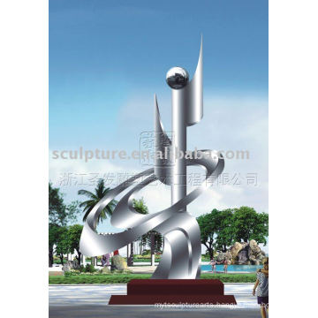 city sculpture of stainless